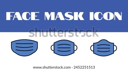 Face Mask Icon Vector Face covid 19 Protection Mask Icon Set Illustration