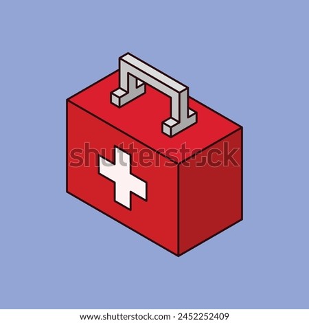 First aid kit icon. Isometric illustration of first aid kit vector icon for web design