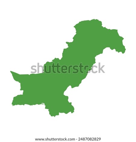 Geography Pakistani Map vector icon. Map of Pakistan. Flat Map of Pakistan