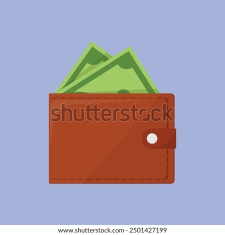 Leather wallet vector icon. Money wallet vector illustration. leather dollar wallet