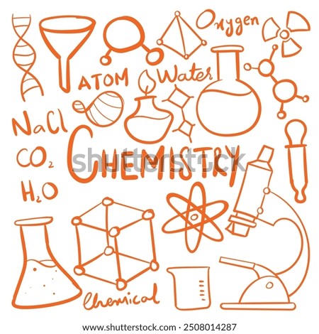 Chemistry doodle vector. Chemistry hand drawn scribbles vector. chemistry drawing