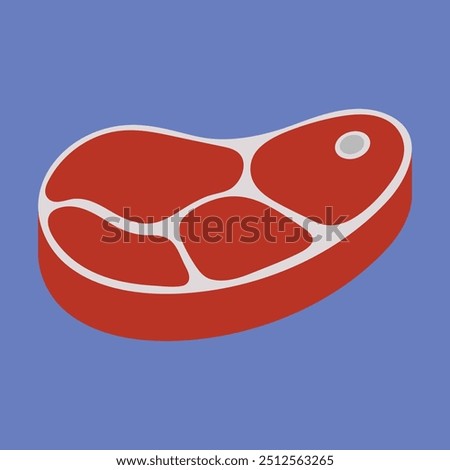 Raw Meat vector icon. raw beef meat vector illustration. Red meat  butcher cuts