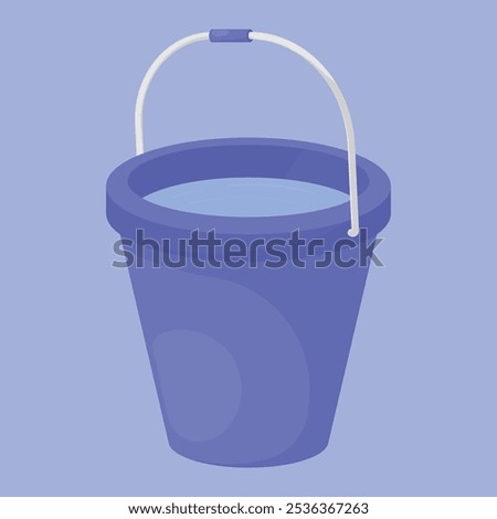 Water bucket illustration vector. Bathroom Bucket of Water icon vector