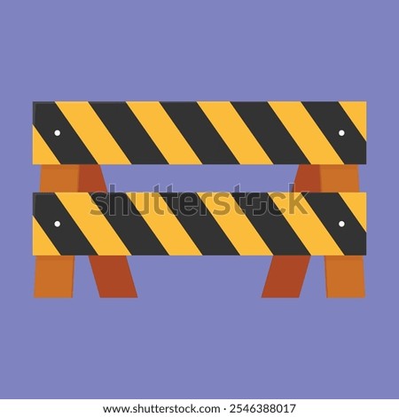 Road barrier icon vector. Roadblock illustration. road construction barrier 