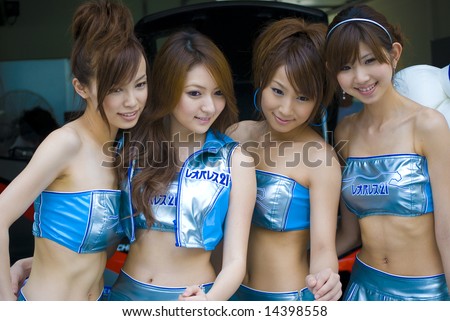 MALAYSIA - JUNE 21: GT Club\'s models pose for the Super GT International Malaysia Series 2008 June 21, 2008 at Sepang Circuit, Malaysia. The event features road cars.