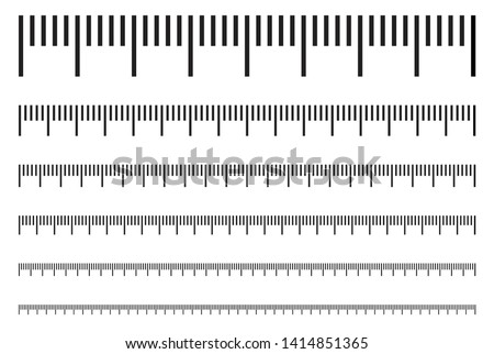 Simple vector illustration of measure scale isolated on white background. Horizontal rulers with different units of measurement ストックフォト © 