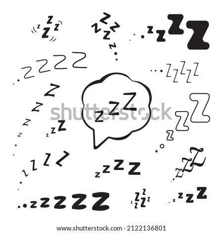 Zzz icon. Snoring symbol, zzzz pictogram, snore sign, sleep sound vector illustration