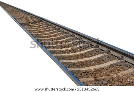 Similar – Image, Stock Photo Old rails in ballast and asphalt or former port railway at the old inland port in Offenbach am Main in Hesse, photographed in classic black and white