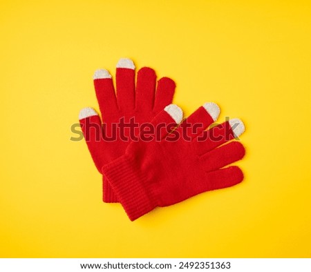 Similar – Image, Stock Photo Hands with red gloves working