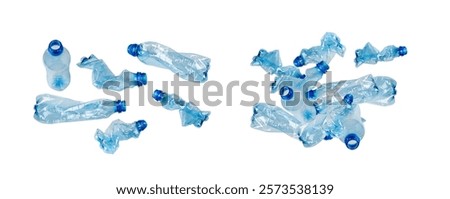 Similar – Image, Stock Photo Squashed empty plastic waste collected to recycling