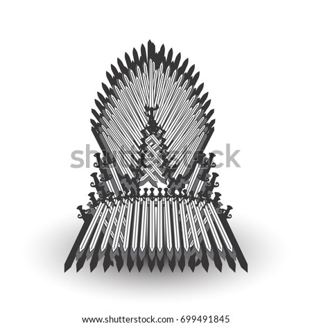 Iron throne for computer games design. Vector illustration