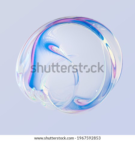 Fluid round abstract shape, futuristic modern banner design template, liquid glass stylized frame, 3d illustration