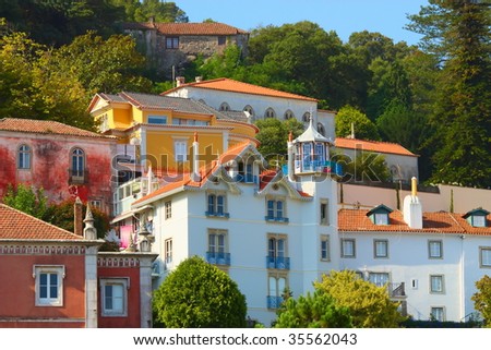 colorful homes on a hill in Sintra, Portugal
