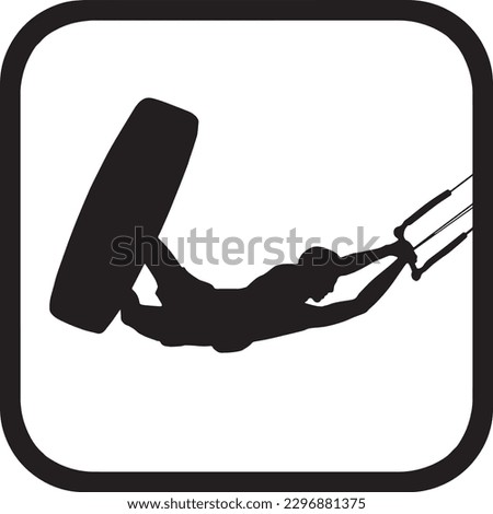 Logo of a kitesurfer jumping a railey - kitesurfing logo