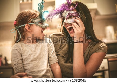 Similar – Foto Bild Frau mit Maske bei einem Imbiss in einem Café