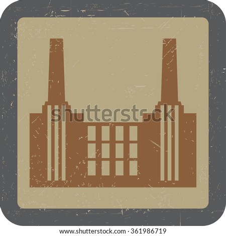 Vector image of old factory