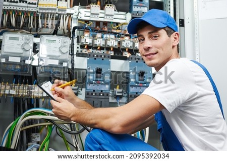 Similar – Image, Stock Photo Young man with electric bicycle in the autumn park