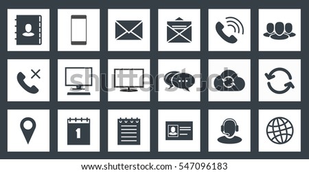 Square communications Icons set