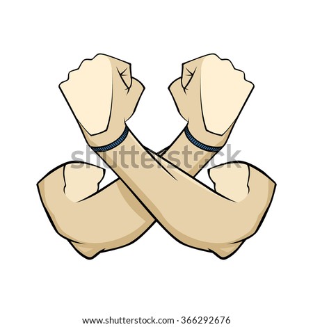 The Defense Sign Sketch Made In Comics Style That Shows Crossed Arms On ...