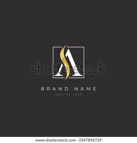 AS SA premium logo, AS logo, SA logo template, golden logo Stok fotoğraf © 