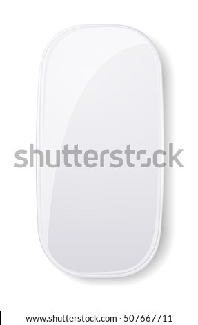 Modern computer mouse isolated on white background. Top view. Vector illustration. EPS 10.