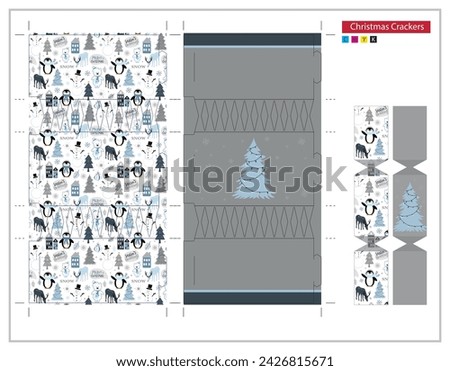 Christmas crackers sets with cut out, winter series vector design