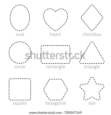 Die line Set of geometric shapes 