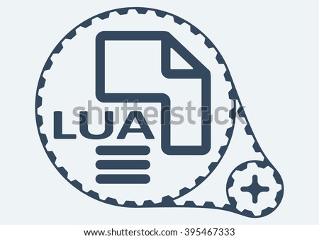 Flat Vector illustration. LUA file extension. LUA Icon Graphic. LUA  symbol. LUA  Icon Art. LUA Icon illustration. LUA  Icon Vector.