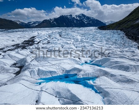 Similar – Image, Stock Photo ice age | blue plastic tarpaulin with folds is covered with hoarfrost