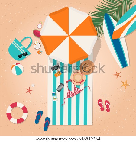 Similar – Image, Stock Photo vacationers on the beach