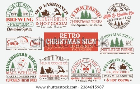 Retro Sublimation Christmas Sign Bundle