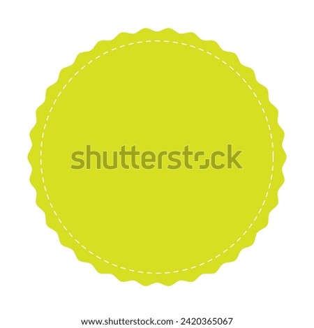 stitched zig-zag circle collection in green color. circle with sharp and rounded waves edge. sale and big set of green zig-zag circle sticker, sale and discount template sticker.eps10
