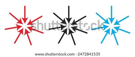 Arrows outward and arrow inward icon symbol vector illustration.