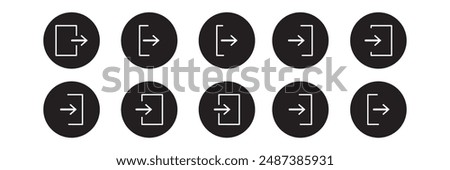 arrow Logout account icon - Enter symbol, log out icon button - arrow and door icon entry symbols in filled, thin line, outline and stroke style for apps and website