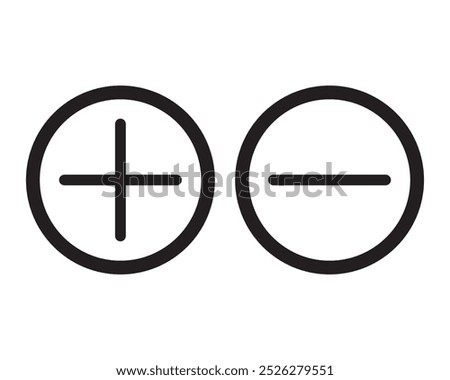 Plus icon and minus, a plus and minus button icon vector illustration design for various purposes. Isolated on white background.