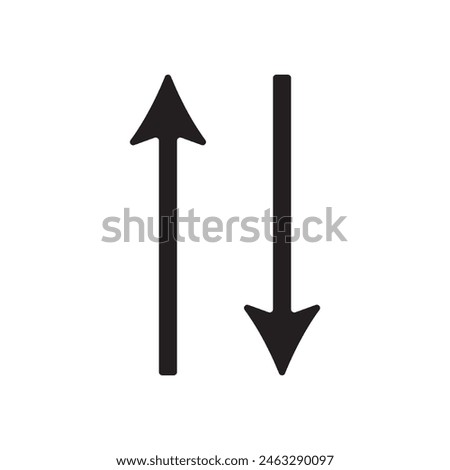 Up Down Arrow Icon North South Pointer Point Lift Elevator Button Download Upload Load Loading Cursor Forward Backward Black White Vector Sign