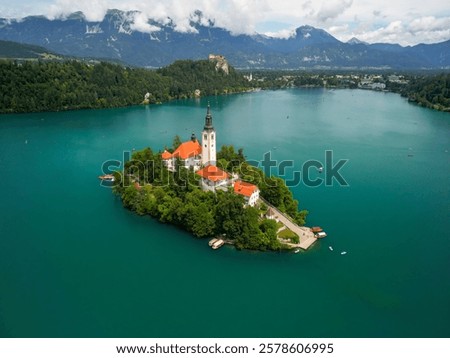 Similar – Foto Bild Mittelalterliche Burg am Bleder See in Slowenien im Herbst.