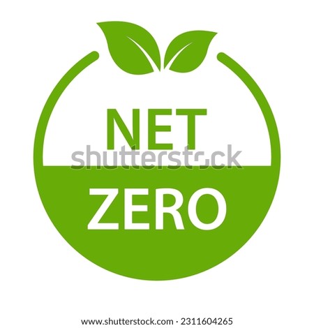 net zero carbon footprint icon vector emissions free  no atmosphere pollution CO2 neutral stamp for graphic design, logo, website, social media, mobile app, UI