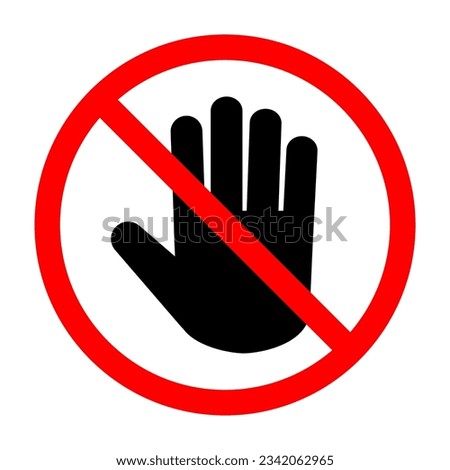 No entry, stop sign, do not touch icon vector. Hand sign for prohibited concept for your web site design, logo, app, UI. illustration