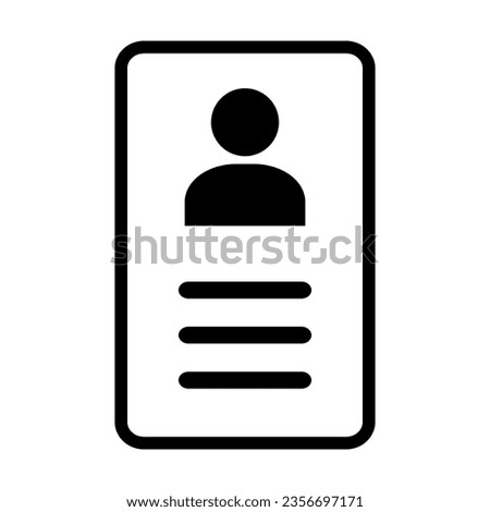 Employee clerk card, vcard vector icon illustration for graphic design, logo, web site, social media, mobile app, ui