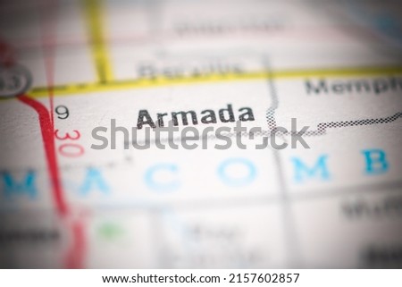 Armada. Michigan. USA on a geography map. Foto stock © 