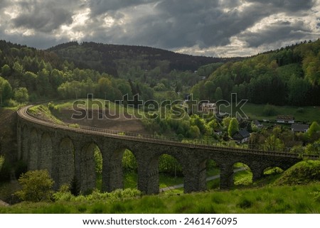 Similar – Image, Stock Photo Old stone viaduct in mountains