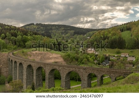 Similar – Image, Stock Photo Old stone viaduct in mountains