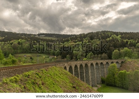 Similar – Image, Stock Photo Old stone viaduct in mountains