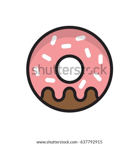 flat vector illustration donut food icon banner menu restaurant cafe menu design carbohydrate food sugar sweets cafeteria cafeteria McDonald coffee and donuts