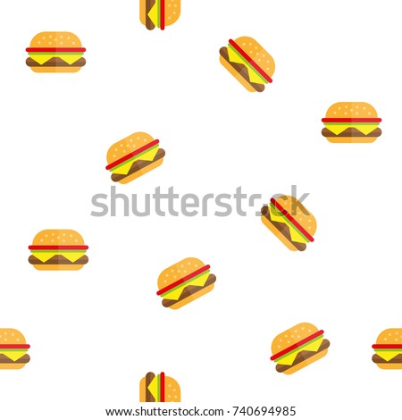hamburger texture pattern fast food hamburger fast food icon flat burger flat vector illustration food and drink tasty burger summer picnic menu hamburger McDonald restaurant cafe menu cheeseburger