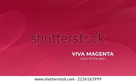 Abstract modern Viva Magenta background with liquid waves. Innovation technology concept. Luxury backdrop. Geometric modern digital wallpaper. Copy space. Trendy color of 2023 year. Art fractal.