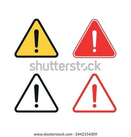 Warning Sign Icon Set Vector Design.
