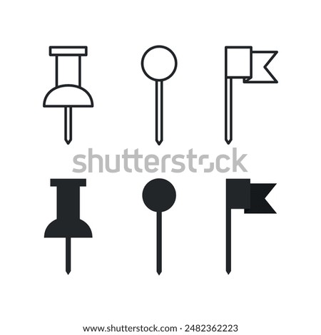 Location and Map Pin Icon Set Vector Design.