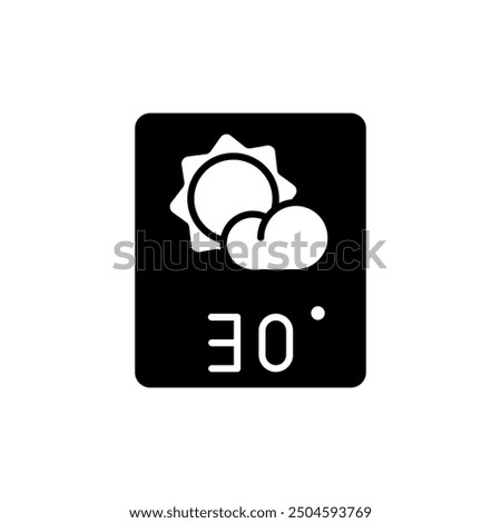 weather forecast icon vector,partly sunny icon,30 degrees celsius. Perfect for web and app interfaces, presentations, infographics, etc.